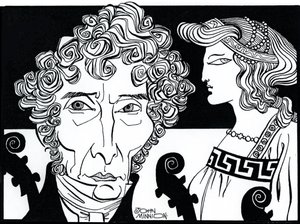 Luigi Cherubini com Médée (personagem da ópera cómica com o mesmo nome) de John Minnion
