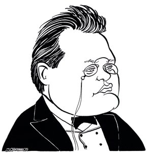 Max Reger - caricatura do compositor alemão de John Minnion