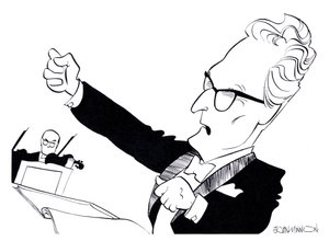 Otto Klemperer - caricaturas de John Minnion