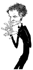 Peter Maxwell Davies - caricatura - compositor britânico - b de John Minnion