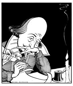 William Shakespeare a escrever uma peça de John Minnion de John Minnion