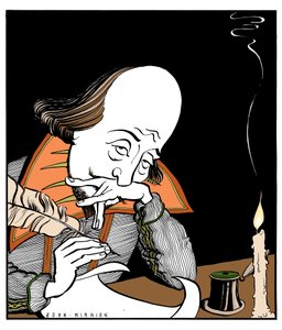 William Shakespeare a escrever uma peça de John Minnion de John Minnion