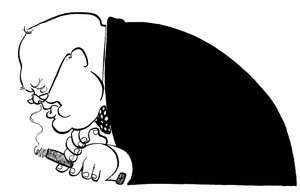 Caricatura de Winston Churchill, político britânico, foi Primeiro-Ministro do Reino Unido de 1940 a 1945