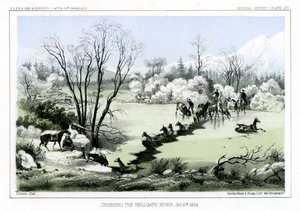 Cruzando o rio Hellgate, 6 de janeiro de 1854 1856. de John Mix Stanley