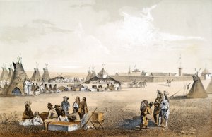 Fort Union e Distribuição de Mercadorias para os Assiniboins, pub. 1860