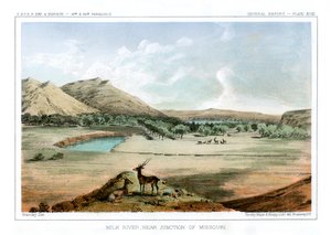 Milk River, perto da junção de Missouri, 1856. de John Mix Stanley