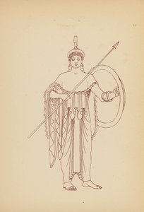 Fato de mulher da Grécia Antiga (litografia)