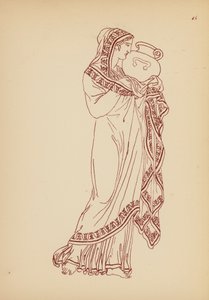 Fato de mulher da Grécia Antiga (litografia)