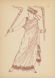 Fato de mulher da Grécia Antiga (litografia)