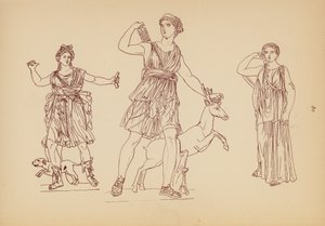 Fato de mulher da Grécia Antiga (litografia)