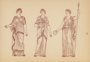 Fato de mulher da Grécia Antiga (litografia) de John Moyr Smith