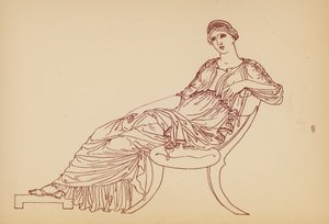 Fato de mulher da Grécia Antiga (litografia) de John Moyr Smith