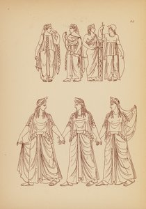 Fato de mulher da Grécia Antiga (litografia) de John Moyr Smith