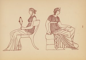 Fato de mulher da Grécia Antiga (litografia) de John Moyr Smith