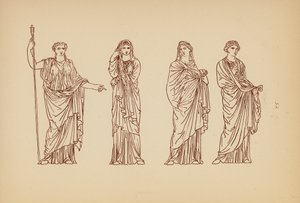 Fato de mulher da Grécia Antiga (litografia) de John Moyr Smith