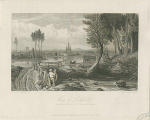 Lichfield - Vista Leste: gravura em aço, nd [c 1835] (impressão)