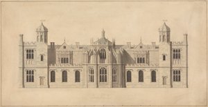 Corsham Court, Wiltshire: Elevação da Frente Norte de John Nash
