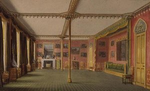 A Sala de Desenho Vermelho das Vistas do Pavilhão Real, Brighton de John Nash