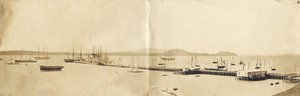 Porto de Auckland, 1865 (impressão de albume)
