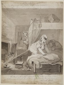 Um extintor de patentes, sendo um modo seguro e fácil Colocando uma vela, 1801 (caneta, pincel e tinta no papel) de John Nixon