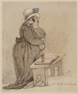 Na Catedral de Exeter, 1809 (caneta, tinta, pincel e wc no papel)