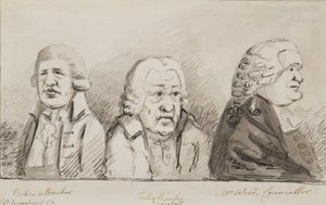 Batson, um banqueiro, Tulley, banqueiro, Sr. Wood, conselheiro, 69 Lombard Street, Cornhill, 1790 (caneta, pincel e tinta sobre papel)
