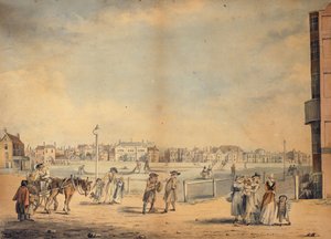 Brighton, mostrando a Biblioteca de Miss Widgett, a Marlborough House, o Castle Inn and Assembly Rooms e o Marine Pavilion, 1792