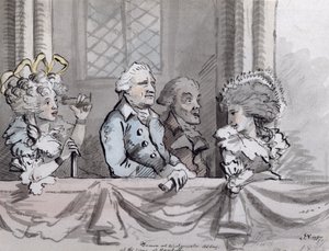 Caricatura da audiência na Comemoração de Handel na Abadia de Westminster, 1787 (tinta e aquarela)