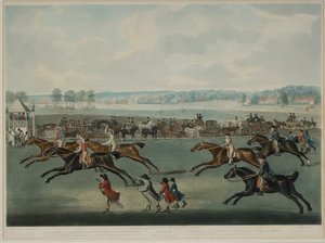 Ascot - Oatlands Sweepstakes, gravado por J.W. Edy (fl. 1780-1820), publicado em 1792 (aquatint) de John Nott (after) Sartorius
