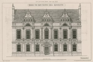 Design para o novo Vestry Hall, Kensington, Londres de John Oldrid Scott