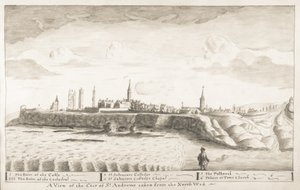 St Andrews Delineated - Uma vista da cidade de St. Andrews tirada do noroeste (caneta e papel) de John Oliphant