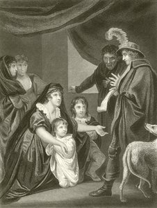 Lady Elizabeth Grey suplicando Edward IV para proteger seus filhos