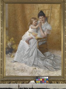 Retrato de Martha Wysor Marsh And Son, John Edwin (óleo sobre tela)