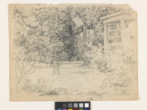 Estudo para Winifred At The Hermitage (lápis em papel não branco)