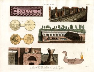 Artefactos e edifícios antigos em Pompeia de John Pass