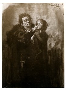 Forbes-Robertson como Hamlet, final do século 19. de John Percival Gulich