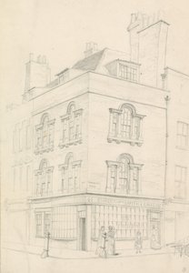 Casa na esquina da Red Lion Street e Theobalds Road, em frente à rua Conduit de Lamb, em Londres