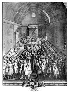Interior da Câmara dos Lordes, Westminster, em 1742, c1902-1905.