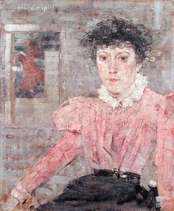 A Blusa Cor-de-Rosa (óleo sobre tela) de John Quinton Pringle