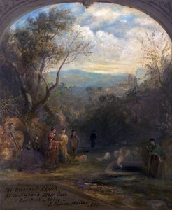 O esboço original para o Grand Stairase em Newstead Abbey, Nottinghamshire, 1832 de John Rawson Walker