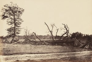Linha Extrema de Obras Confederadas, Cold Harbor., Abril de 1865 (impressão albumina montada em papel de capa)