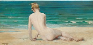 Nu sentado na praia, 1888