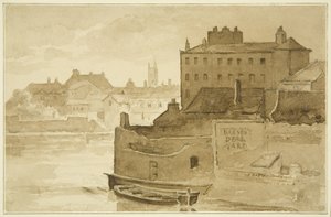Porto Flutuante, em Counterslip (desenho, aguarela) de John Reverend Eden