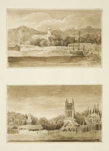 Duas vistas da Capela de São Jorge do Porto (desenho, aguarela)