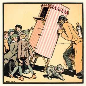 Kensington Rhymes: The Punch And Judy Show (cor litho) de John Robert (after) Monsell
