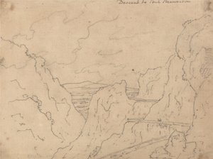 Descida para a ponte de Beauvoisin de John Robert Cozens
