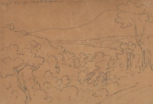 Lago di Vico a partir da colina de Viterbo de John Robert Cozens