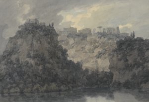 No Lago de Nemi, c.1780-83 (grafite e w - c no papel) de John Robert Cozens