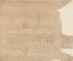 Parte da muralha de Roma perto da Villa Medici de John Robert Cozens