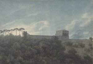 Vista da Villa Lante no Janículo em Roma, 1782-83. de John Robert Cozens